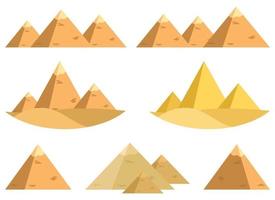 Egyptische piramide vector ontwerp illustratie set geïsoleerd op een witte achtergrond