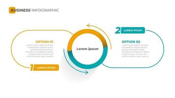 vector info grafische sjabloon met cirkel en dun lijnlabel met nummerelement. bedrijfsconcept met 2 opties