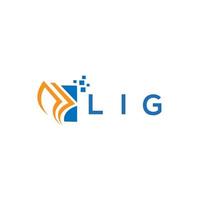 lig bedrijf financiën logo ontwerp.lig credit reparatie accounting logo ontwerp Aan wit achtergrond. lig creatief initialen groei diagram brief vector