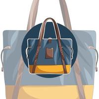 donkerblauwe tas. ongebruikelijk ontwerp van de tas. accessoire vector