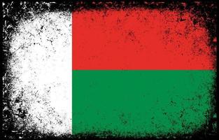 oud vuil grunge wijnoogst Madagascar nationaal vlag illustratie vector