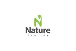 natuur logo ontwerp vector met brief n concept