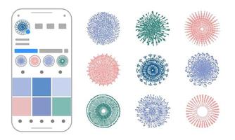 reeks van achtergrond Sjablonen voor sociaal netwerken. modieus achtergrond afbeeldingen, abstract schilderijen. handgemaakt. vector illustratie.