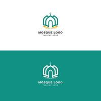 modern moskee logo voor Islamitisch merk vector