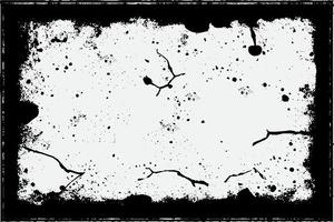 plein kader met grunge zwart inkt ornament in de omgeving van de randen, wit achtergrond in vector eps formaat b