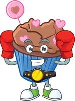chocola liefde koekje tekenfilm karakter stijl vector