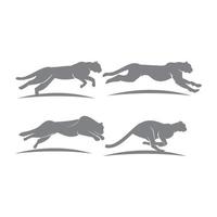 cheetah silhouet set vector