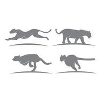 cheetah silhouet set vector