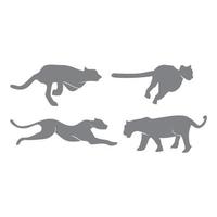 cheetah silhouet set vector