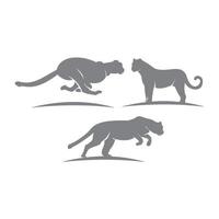 cheetah silhouet set vector