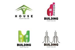 huis logo, gebouw meubilair ontwerp, bouw vector, eigendom merk icoon, echt landgoed, behuizing vector