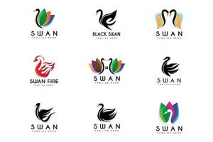 zwaan logo, vogel dier ontwerp, eend logo, Product merk etiket vector