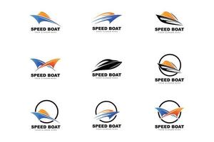 snelheid boot logo, snel lading schip vector, zeilboot, ontwerp voor schip fabricage bedrijf, waterweg Verzenden, marinier voertuigen, vervoer vector