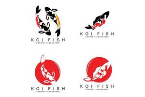 koi vis logo ontwerp, sier- vis vector, aquarium ornament illustratie merk Product vector