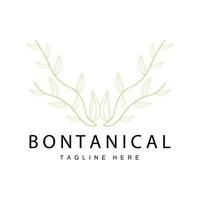 botanisch logo, natuur fabriek ontwerp, bloem fabriek icoon vector met lijn model-