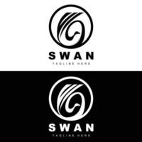 zwaan logo ontwerp, eend dier illustratie, bedrijf merk sjabloon vector