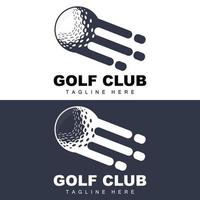 vector pictogram logo golfbal, stick en golfen. buitenspellen, retro concept illustratie