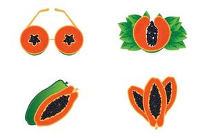 papaja logo ontwerp, vitamine fruit vector, fruit Product merk illustratie icoon vector