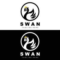 zwaan logo ontwerp, eend dier illustratie, bedrijf merk sjabloon vector