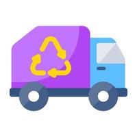 bewerkbare ontwerp icoon van recycling vrachtauto vector