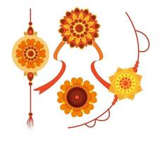 set van rakhi, raksha bandhan, hindoe-viering india festival cultuur traditie vector