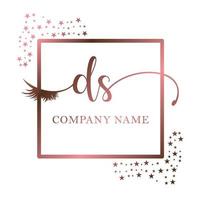 eerste logo ds handschrift Dames wimper bedenken kunstmatig bruiloft modern premie vector