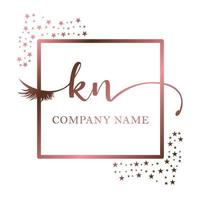 eerste logo kn handschrift Dames wimper bedenken kunstmatig bruiloft modern premie vector