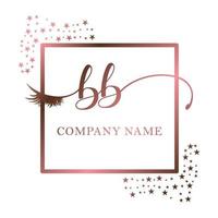 eerste logo bb handschrift Dames wimper bedenken kunstmatig bruiloft modern premie vector