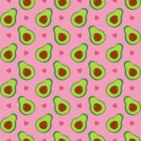 vector naadloos patroon met avocado en harten