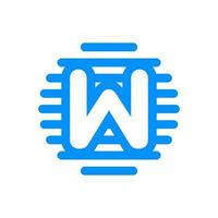 eerste w cirkel lijn logo vector