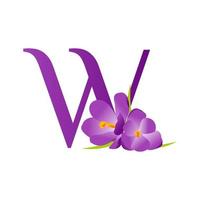 eerste w bloem logo vector