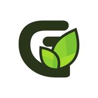 eerste g blad logo vector