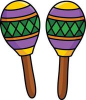 mardi gras maracas tekenfilm gekleurde clip art vector