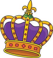 mardi gras koning kroon tekenfilm gekleurde clip art vector