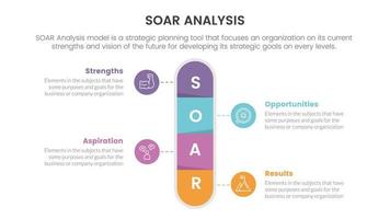 zweven analyse kader infographic met verticaal ronde capsule vorm 4 punt lijst concept voor glijbaan presentatie vector