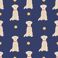 gouden retriever honden in verschillend poses en jas kleuren. naadloos patroon. volwassen goudjes en puppy set. vector illustratie