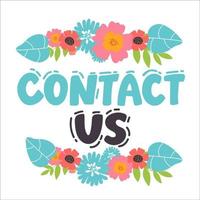 contact ons geïsoleerd Aan wit. contact ons sticker. contact ons dunschiller. contact ons teken. vector