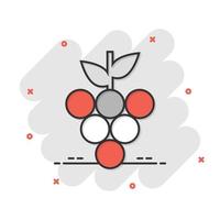 druif fruit teken icoon in grappig stijl. wijnstok vector tekenfilm illustratie Aan wit geïsoleerd achtergrond. wijn druiven bedrijf concept plons effect.