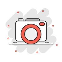 camera apparaat teken icoon in grappig stijl. fotografie vector tekenfilm illustratie Aan wit geïsoleerd achtergrond. cam uitrusting bedrijf concept plons effect.