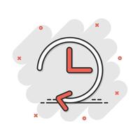 vector tekenfilm klok timer icoon in grappig stijl. kijk maar teken illustratie pictogram. klok bedrijf plons effect concept.