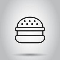 hamburger teken icoon in vlak stijl. Hamburger vector illustratie Aan geïsoleerd achtergrond. cheeseburger bedrijf concept.