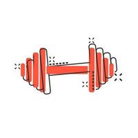 vector tekenfilm halter geschiktheid Sportschool icoon in grappig stijl. barbell concept illustratie pictogram. bodybuilding sport bedrijf plons effect concept.