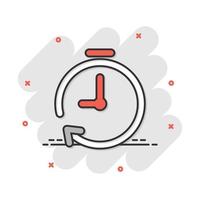 vector tekenfilm klok timer icoon in grappig stijl. tijd alarm concept illustratie pictogram. stopwatch klok bedrijf plons effect concept.