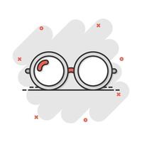 vector tekenfilm zonnebril icoon in grappig stijl. eyewear teken illustratie pictogram. zonnebril bedrijf plons effect concept.