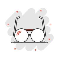 vector tekenfilm zonnebril icoon in grappig stijl. eyewear teken illustratie pictogram. zonnebril bedrijf plons effect concept.