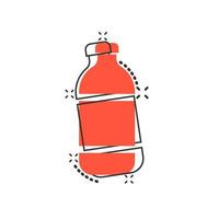 water fles icoon in grappig stijl. plastic Frisdrank fles vector tekenfilm illustratie pictogram. vloeistof water bedrijf concept plons effect.