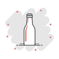 vector tekenfilm wijn, bier fles icoon in grappig stijl. alcohol fles concept illustratie pictogram. bier, wodka, wijn bedrijf plons effect concept.