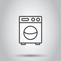 het wassen machine icoon in vlak stijl. wasmachine vector illustratie Aan wit geïsoleerd achtergrond. wasserij bedrijf concept.