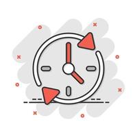 klok countdown icoon in grappig stijl. tijd chronometer vector tekenfilm illustratie pictogram. klok bedrijf concept plons effect.