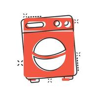 het wassen machine icoon in grappig stijl. wasmachine tekenfilm vector illustratie Aan wit geïsoleerd achtergrond. wasserij plons effect bedrijf concept.